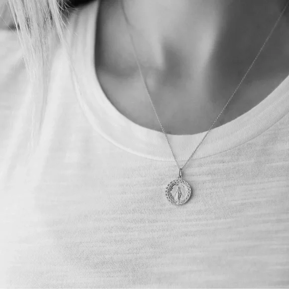 Silver Mary Necklace - Picture 1 of 8